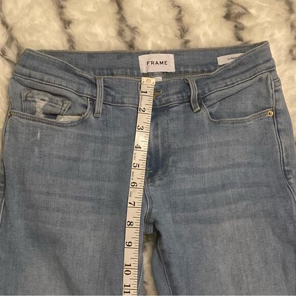 Frame - Le Garcon Mid-Rise Boyfriend Jean in Light Blue Overturn-size 25 - Picture 12 of 14